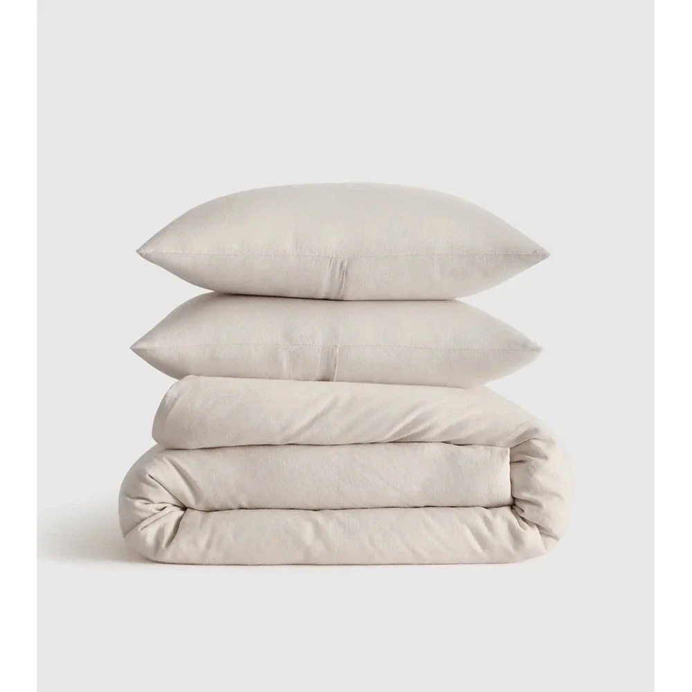 NWOT Quince 100% European Linen Duvet Cover Set Full/Queen Color: Sand